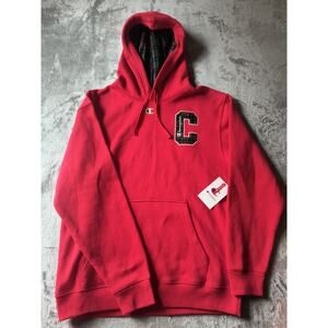 Champion Holiday Plaid Hoodie in Tango Red - Size M - NWT